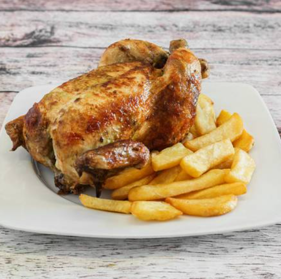 Pollo Asado Entero con Papas
